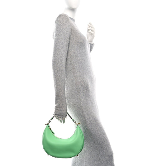 Vitello Grace Matte Small Fendigraphy Hobo Bag Edamame