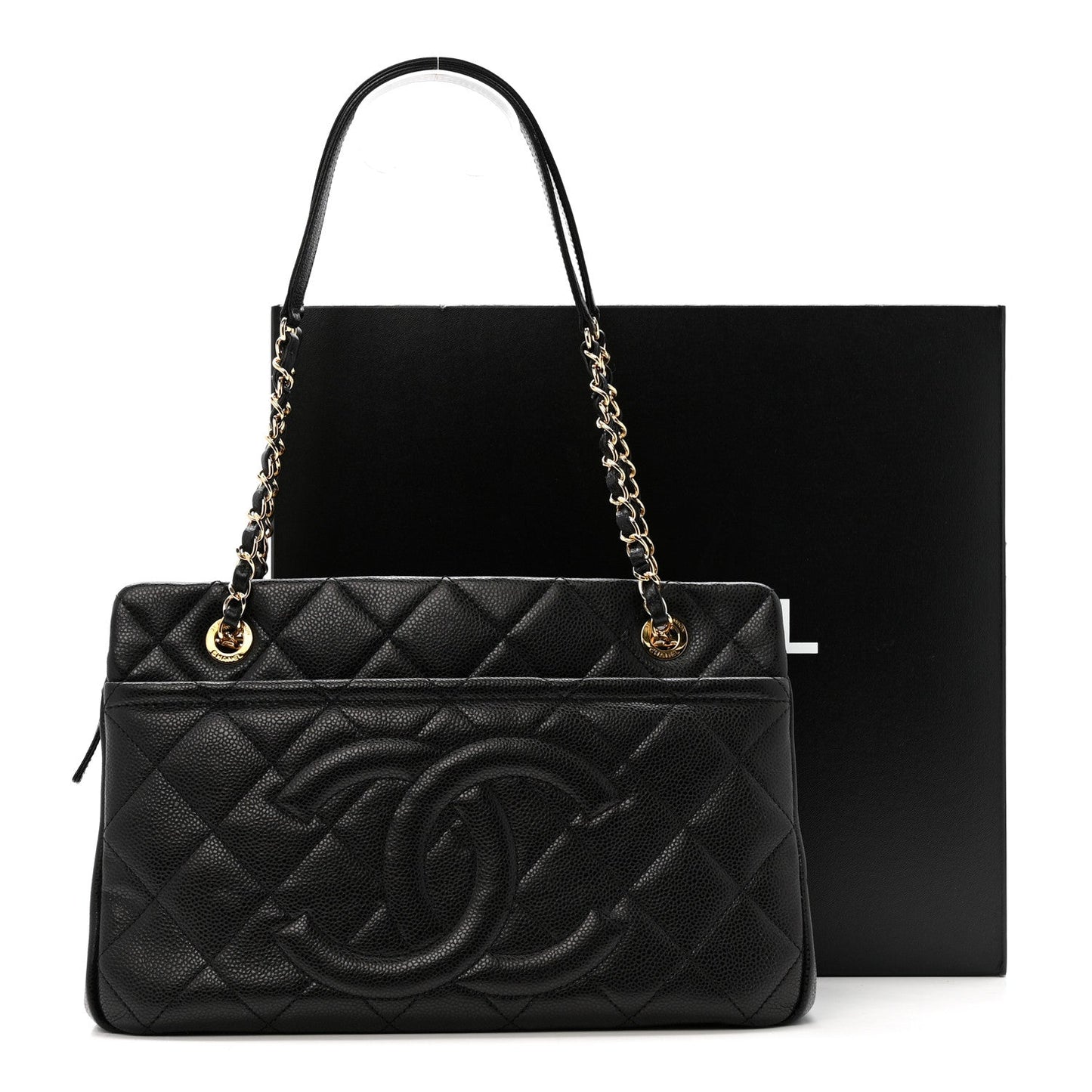 Caviar Quilted Timeless CC Soft Tote Black