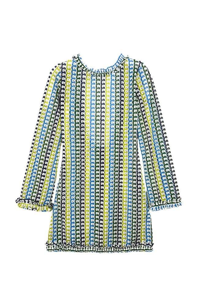 Minivestido de crochet sin espalda y con volantes Catherine