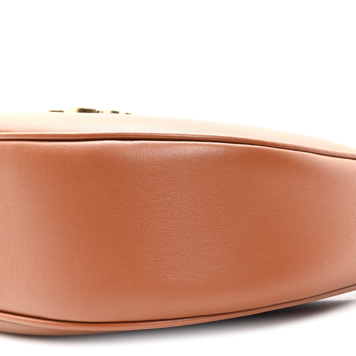 Smooth Calfskin Medium Strap Ava Triomphe Shoulder Bag Tan