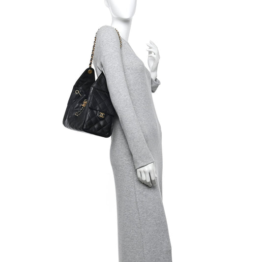 Caviar Quilted Small Chanel 25 Handbag Black