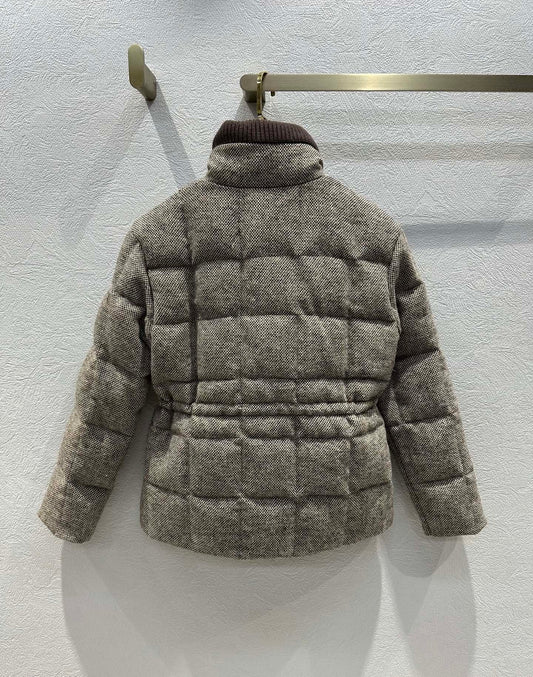 Moncler 2025 Antigony Jacket Gray Brown Wool Down