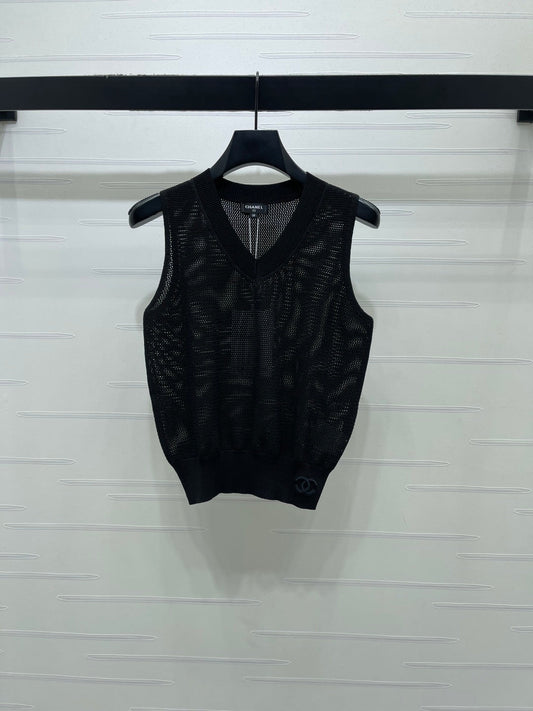Chanel 2026 Vest Black and White Silk Polyester 136355