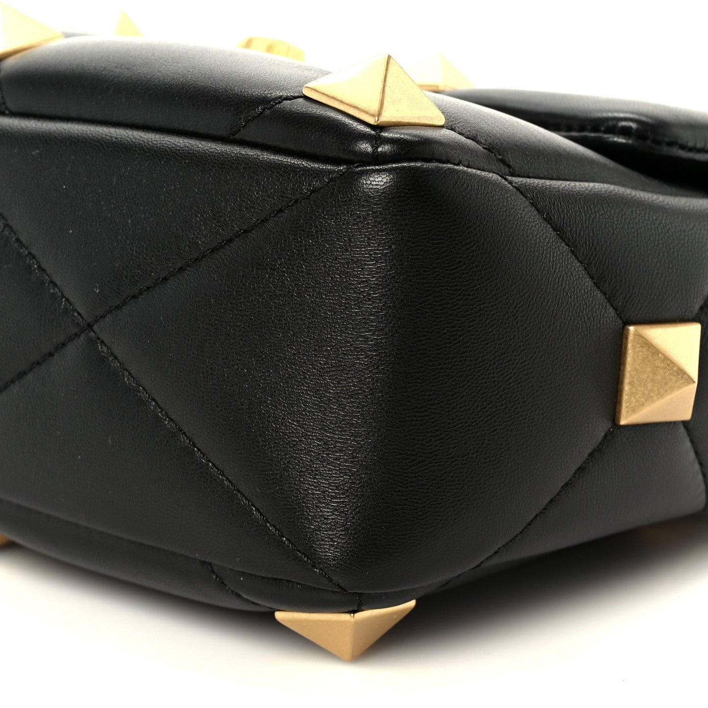 Nappa Medium Roman Stud Shoulder Bag Black