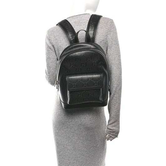 Calfskin GG Tennis Embossed Backpack Black
