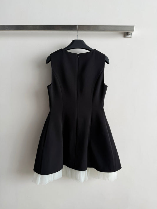 CC Bow-Tie Sleeveless Dress Black Polyester 352971