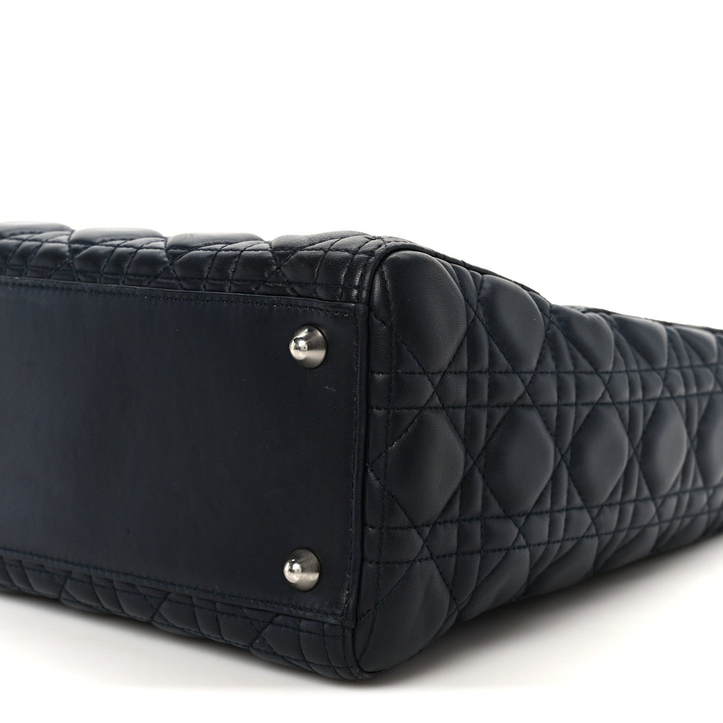 Lambskin Cannage Large Lady Dior Navy Blue