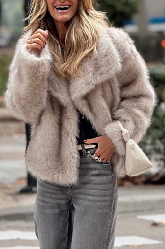 Chaqueta corta de moda de piel de zorro