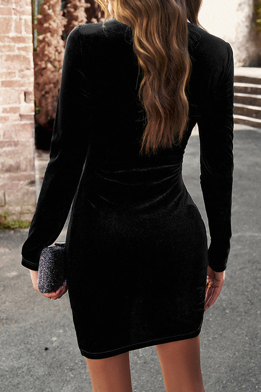 Vestido body sexy con cuello redondo para otoño e invierno