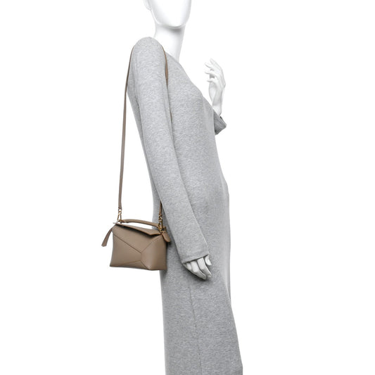 Calfskin Mini Puzzle Edge Bag Sand