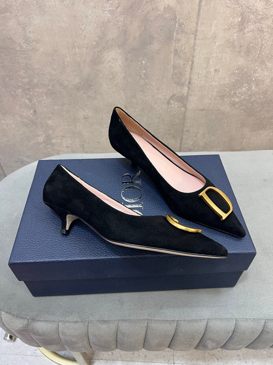 CD 26 High-Heeled 40 Pumps Black Suede 594583