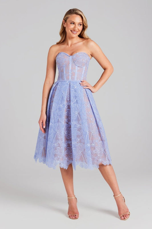 Elsie Corset Lace Midi Gown Dress