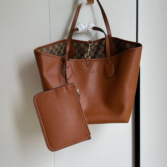 GUCCI TOTISSIMA SMALL REVERSIBLE TOTE BAG BROWN 30CM 839124 AAFEQ 2743