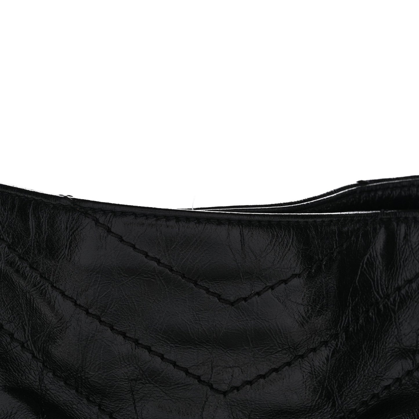 Crinkled Calfskin Matelasse Monogram Medium Niki Shopper Tote Black