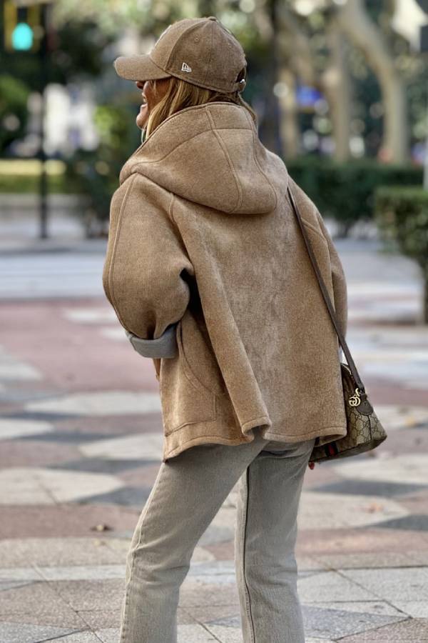 Chaqueta de caucho marrón de neopreno Victoria