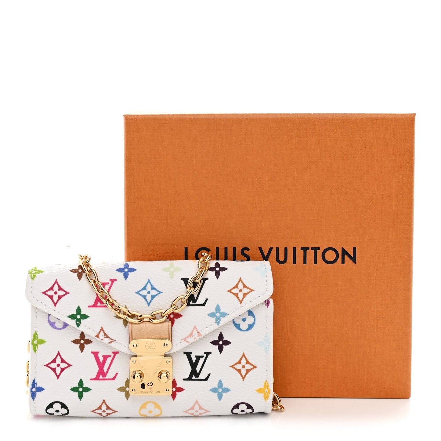 LV X TM Monogram Multicolor Pouch Metis Belt White