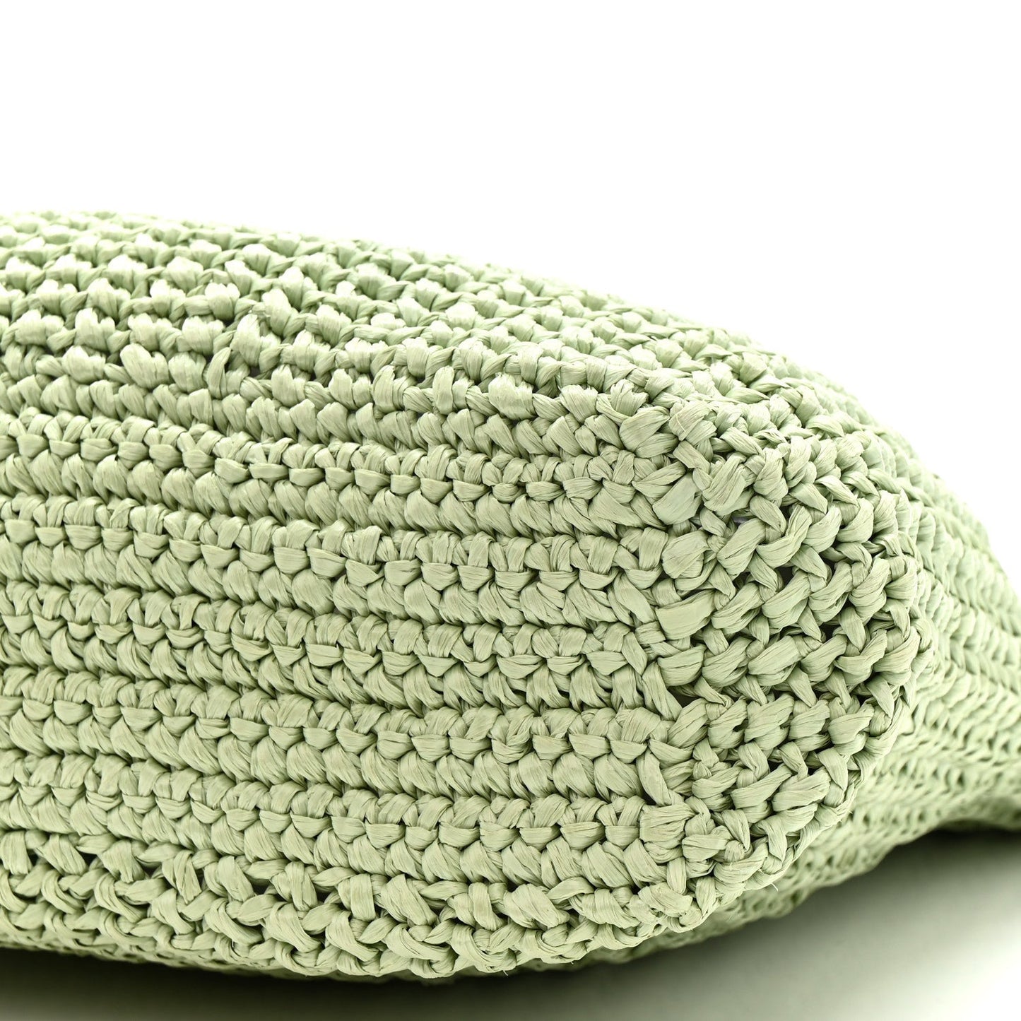Yarn Raffia Effect Crochet Small Logo Tote Acqua