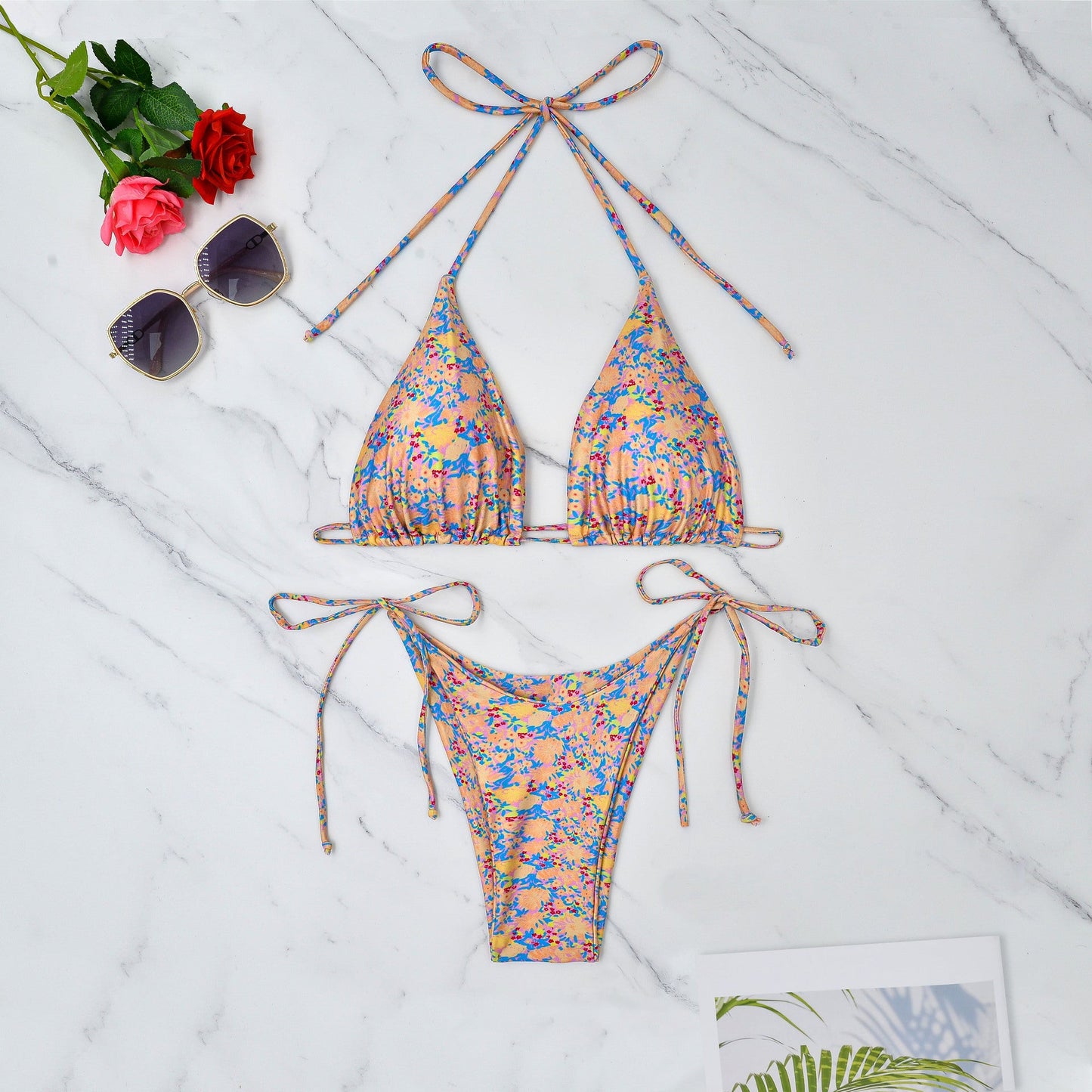 Golden Bloom Floral One-Piece Swimsuit