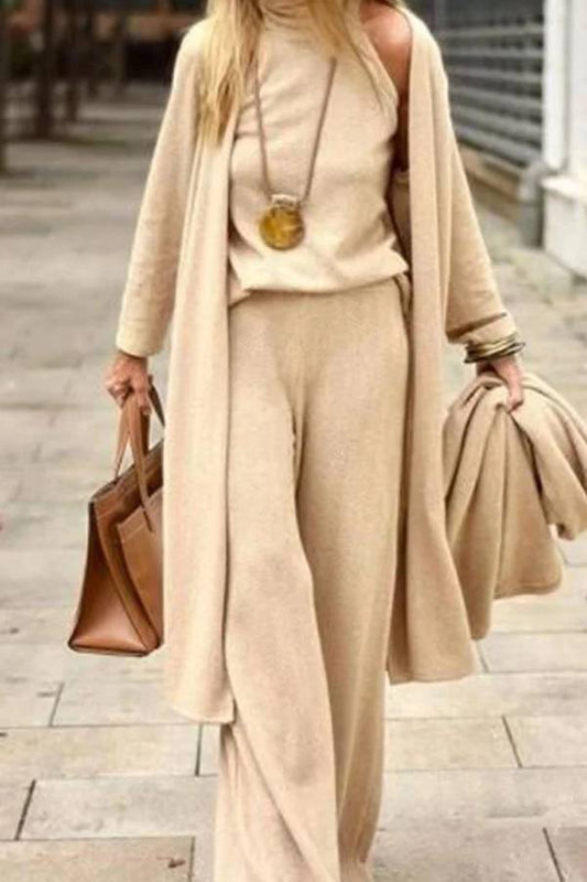 Conjunto largo de tres piezas de moda casual