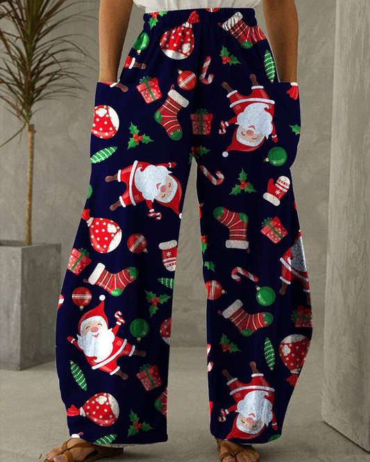 Christmas Printed Casual Trousers
