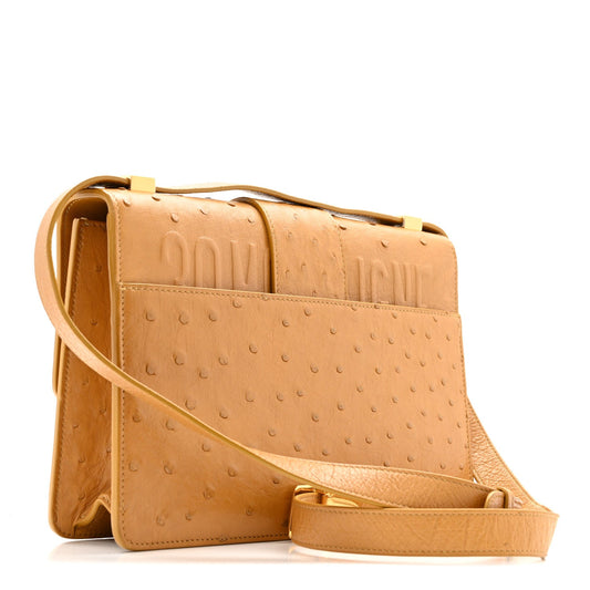 Ostrich 30 Montaigne Flap Bag Brown
