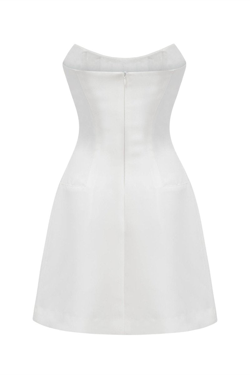 Vestido mini sin mangas con adornos de cristal de Frances