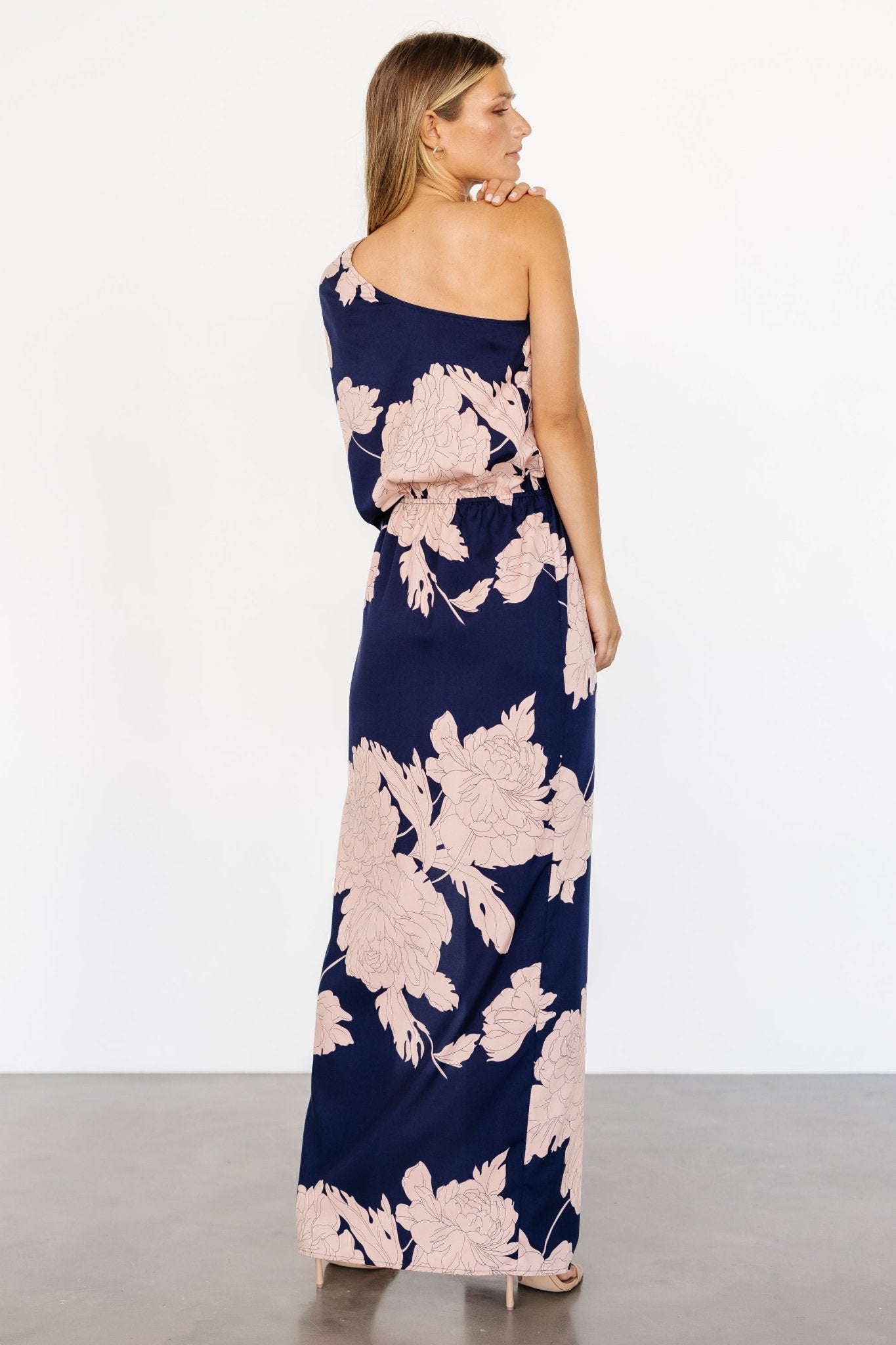 Halston Maxi Dress | Navy + Blush