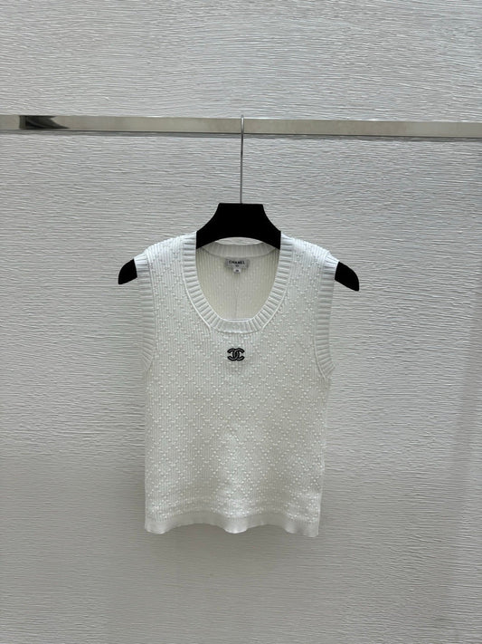 Chanel 2026 Round Neck Knitted Vest Viscose Polyamide 170631