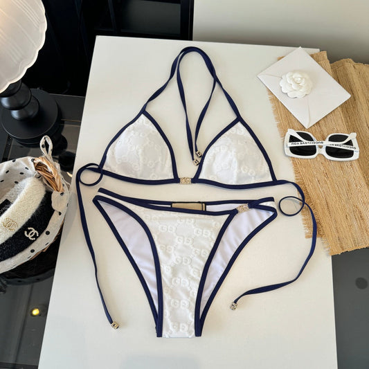 Gucci 26s Swimsuit White Colorful Cotton