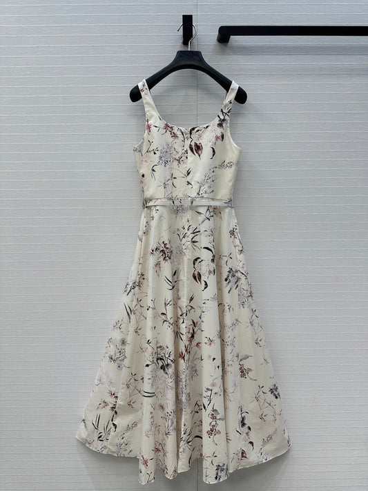 CD 25 Printed Suspender Long Skirt Cotton