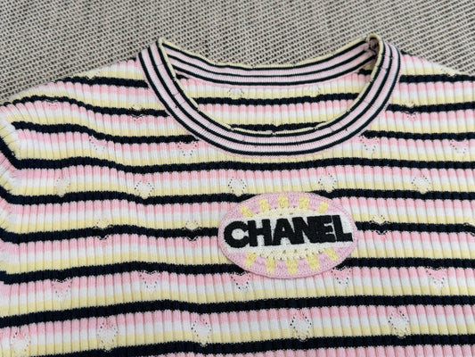 Chanel T- Shirt Pink Yellow mix Black Tencel 232702