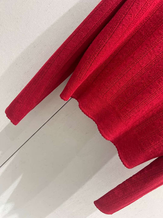 Miu Miu 25 Knitted Polo Shirt Red Cashmere 209039