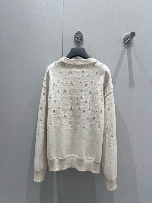 CD Star Sweater Beige Cashmere Jacquard 209709