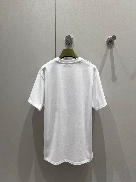 Gucci 25 Anchor Print Short-sleeved T-shirt White Red Cotton