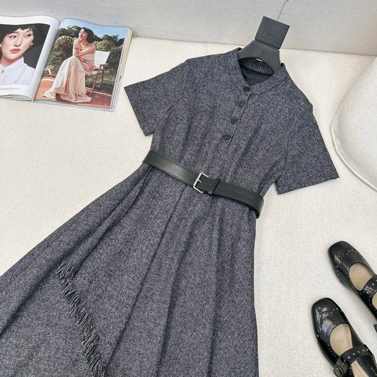 CD 25 Flared Skirt Gray Cotton Wool 599036