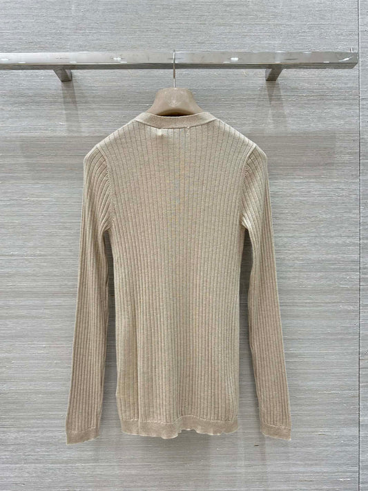 CD 25 V-neck Cardigan Beige Cashmere