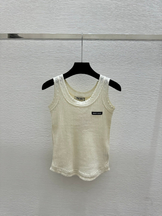 Miumiu 2026 Vest Black White Yellow Linen