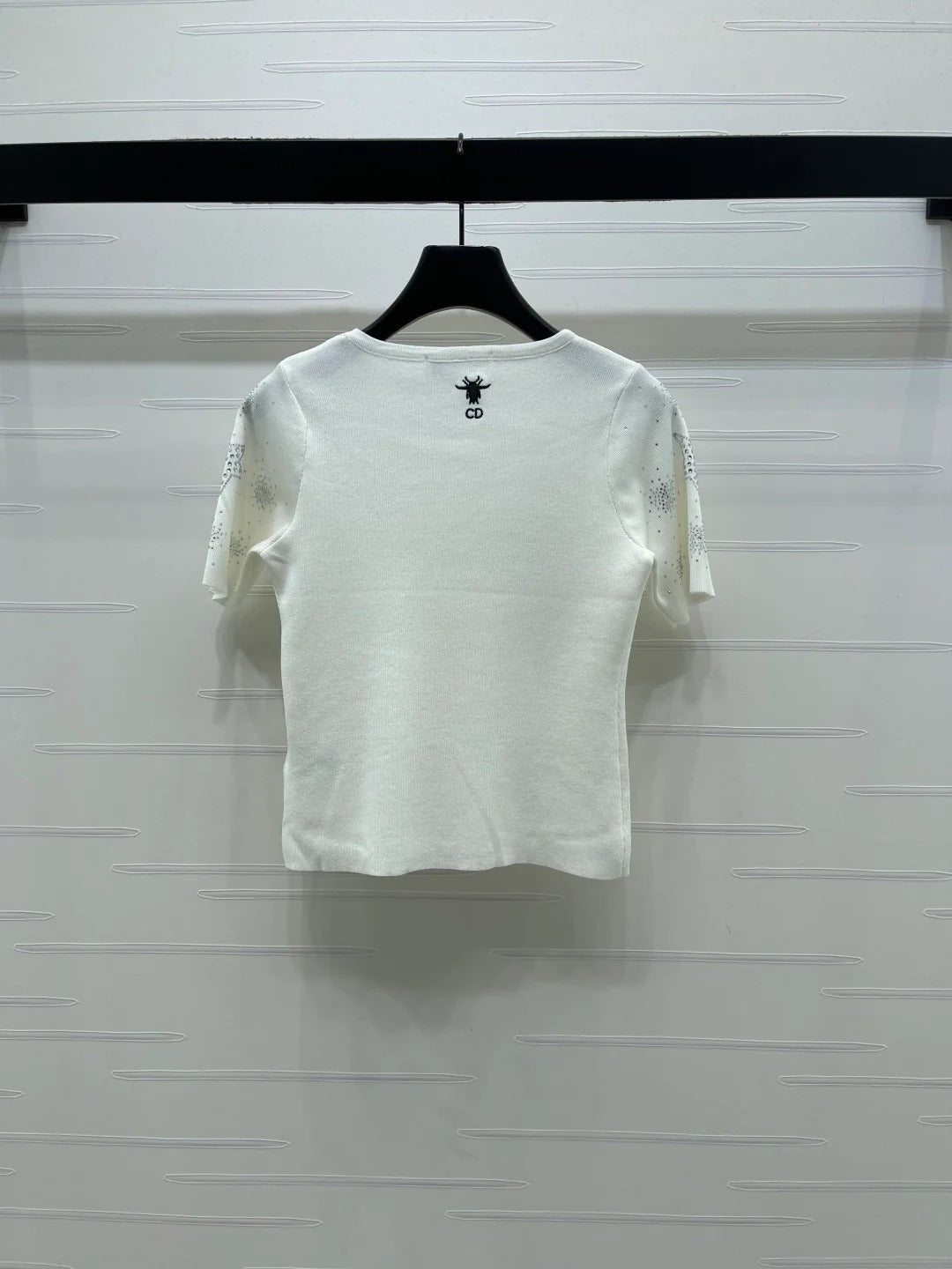 Dior 2026 Firework Neck Knit Short-Sleeve Top Wool 352601