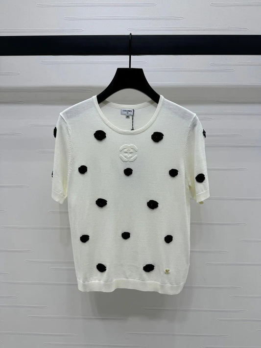 CHANEL SHORT-SLEEVE KNIT TOP 269465