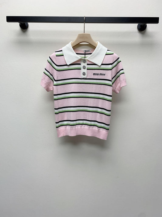 MIUMIU KNIT POLO SHIRT 268103