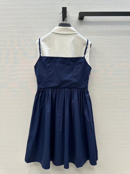 MIUMIU FAUX TWO-PIECE DRESS WITH STRAPS 268351