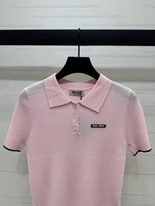 MIUMIU SHORT-SLEEVE KNIT POLO 269423