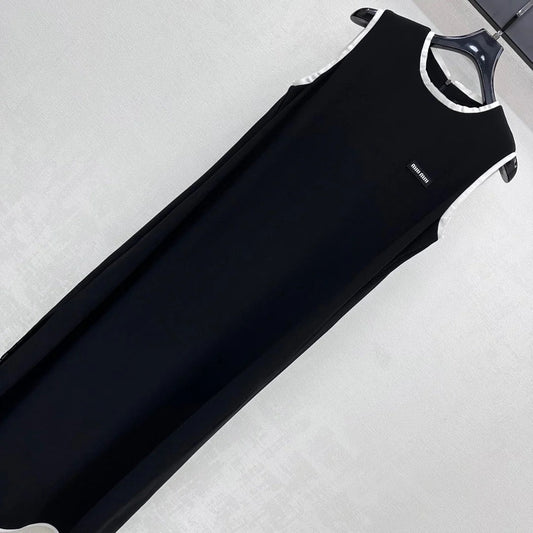MIU 25S LONG VEST DRESS IN ACETATE 264519