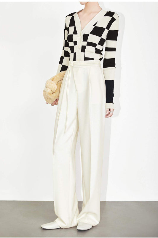 Pantalones lisos de cintura alta