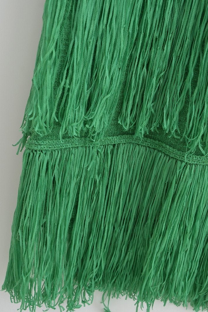 Vestido largo con tirantes de punto y borlas Miriam