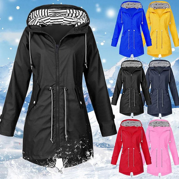 Classic Stylish Waterproof Outdoor Rain Jacket with Hood for Women | Great for Outdoor Activities