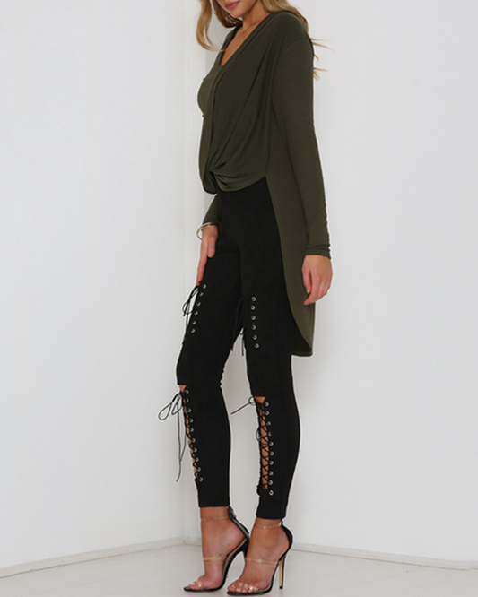 Suede Trousers With Laces