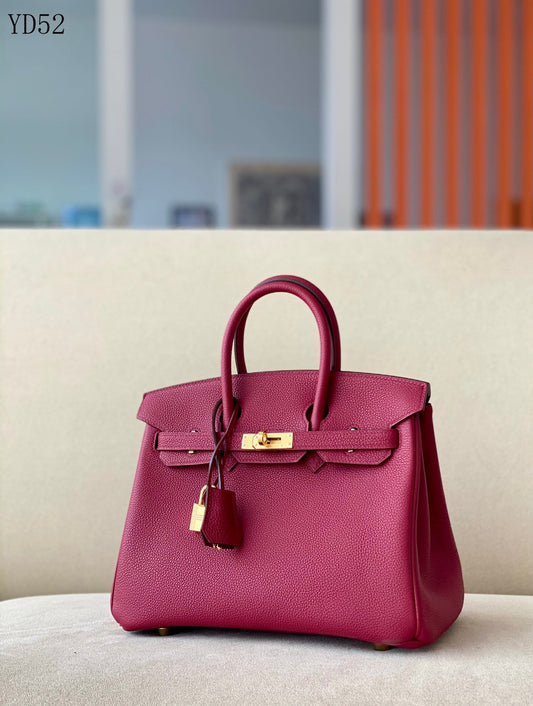 H BIRKIN 25 TOGO RED WINE GOLD HARDWARE 25CM