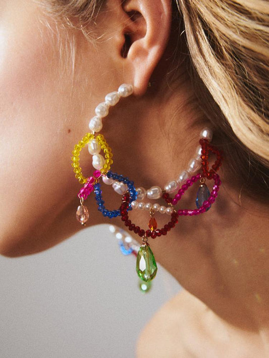 Pendientes de borlas con cuentas Rox