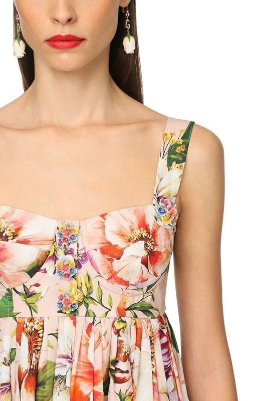 Vestido mini fruncido con volantes y estampado Rubie